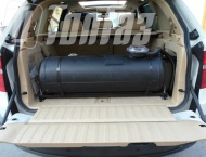 ГБО на BMW X5  - Газовый баллон объемом 65 литров передвигается для обеспечения доступа к аккумулятору